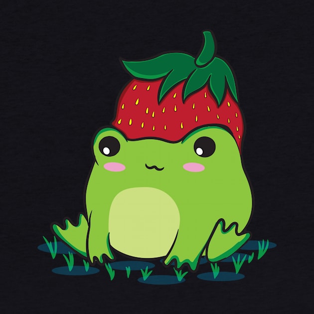 Cottagecore Aesthetic Cute Frog Strawberry Kawaii by Alex21